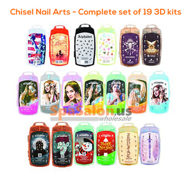 Chisel Nail Arts - Complete set of 19 3D kits