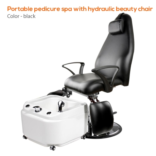 Portable pedicure spa with hydraulic beauty chair