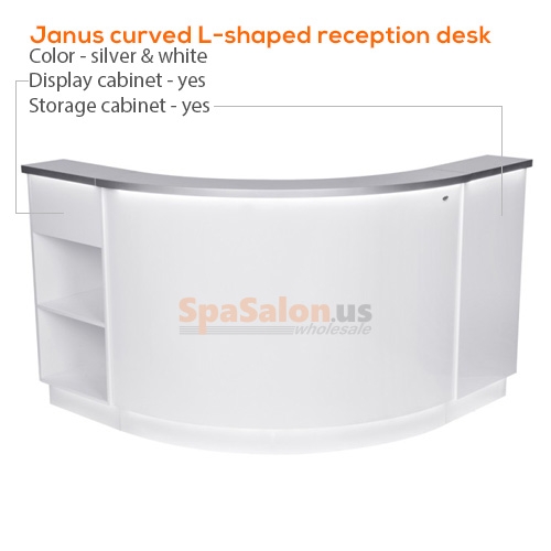 Janus curved L-shaped reception desk